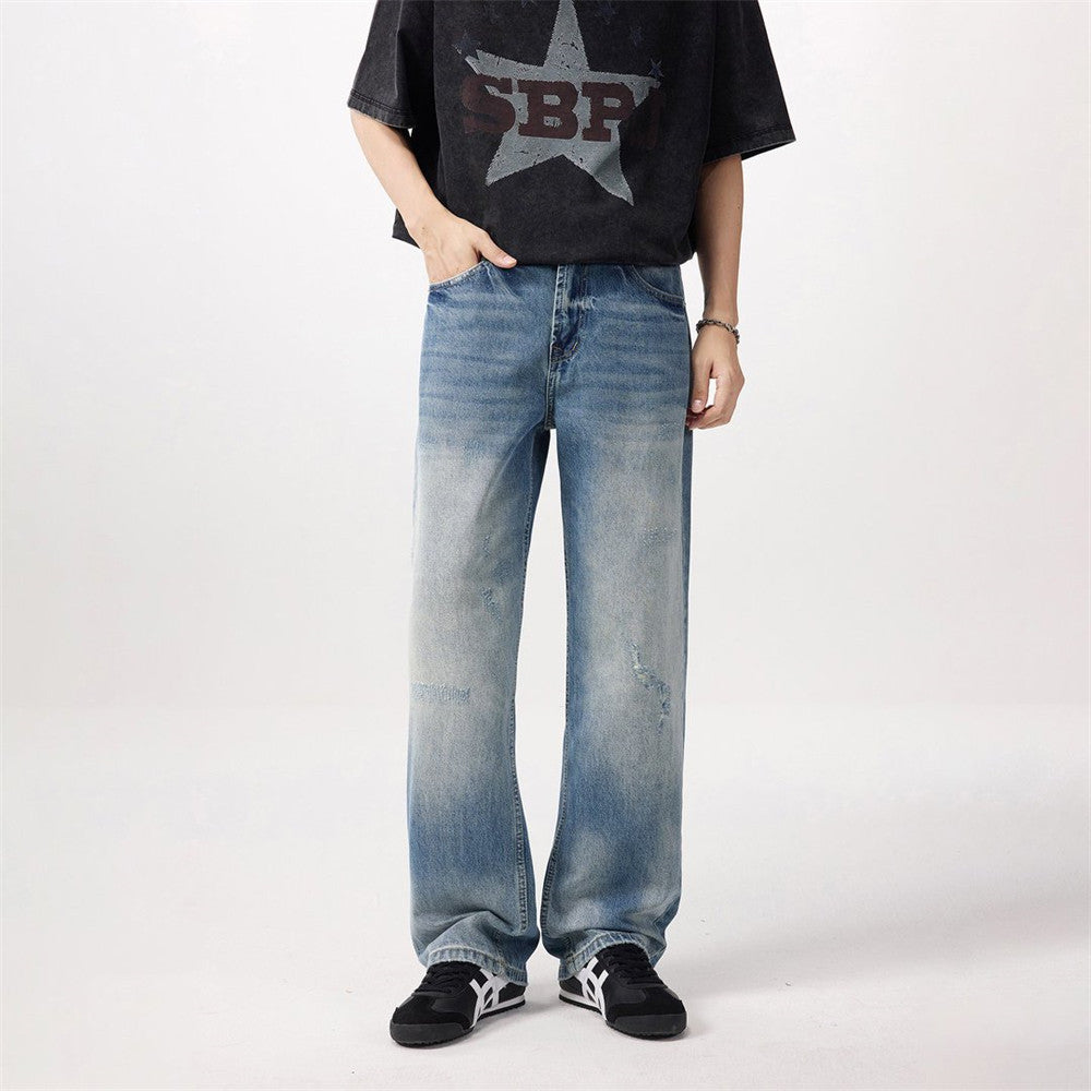Gradient washed denim jeans