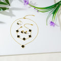13mm double-sided clover set necklace bracelet women's set