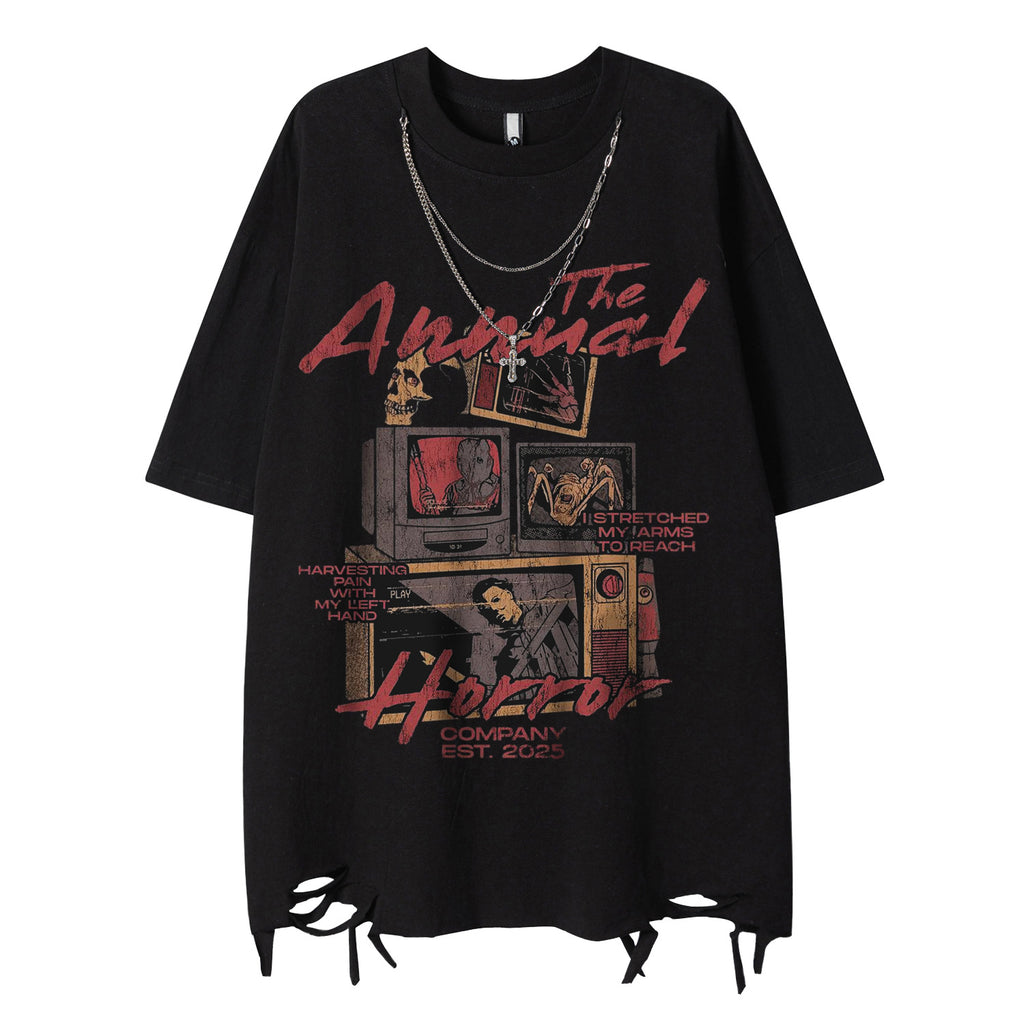 Old TV printed short sleeved shirt