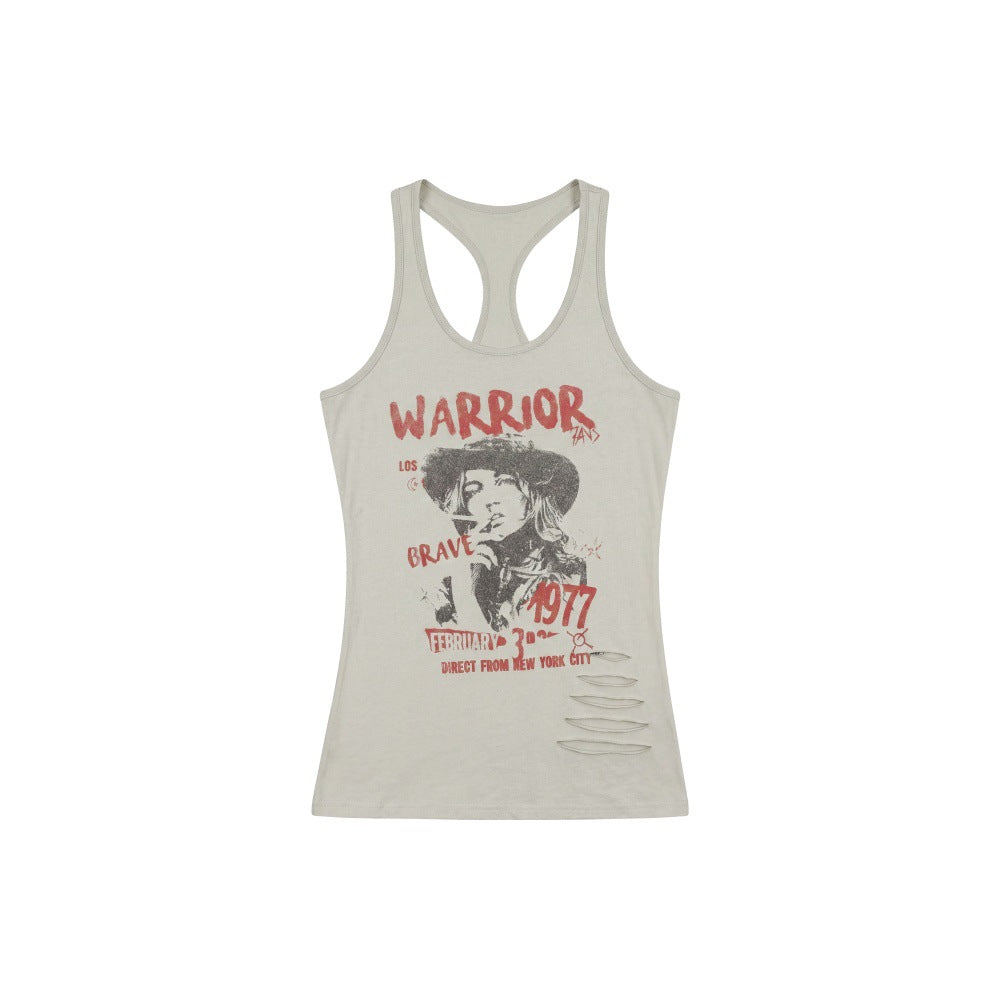 Ripped Sleeveless Tank Top