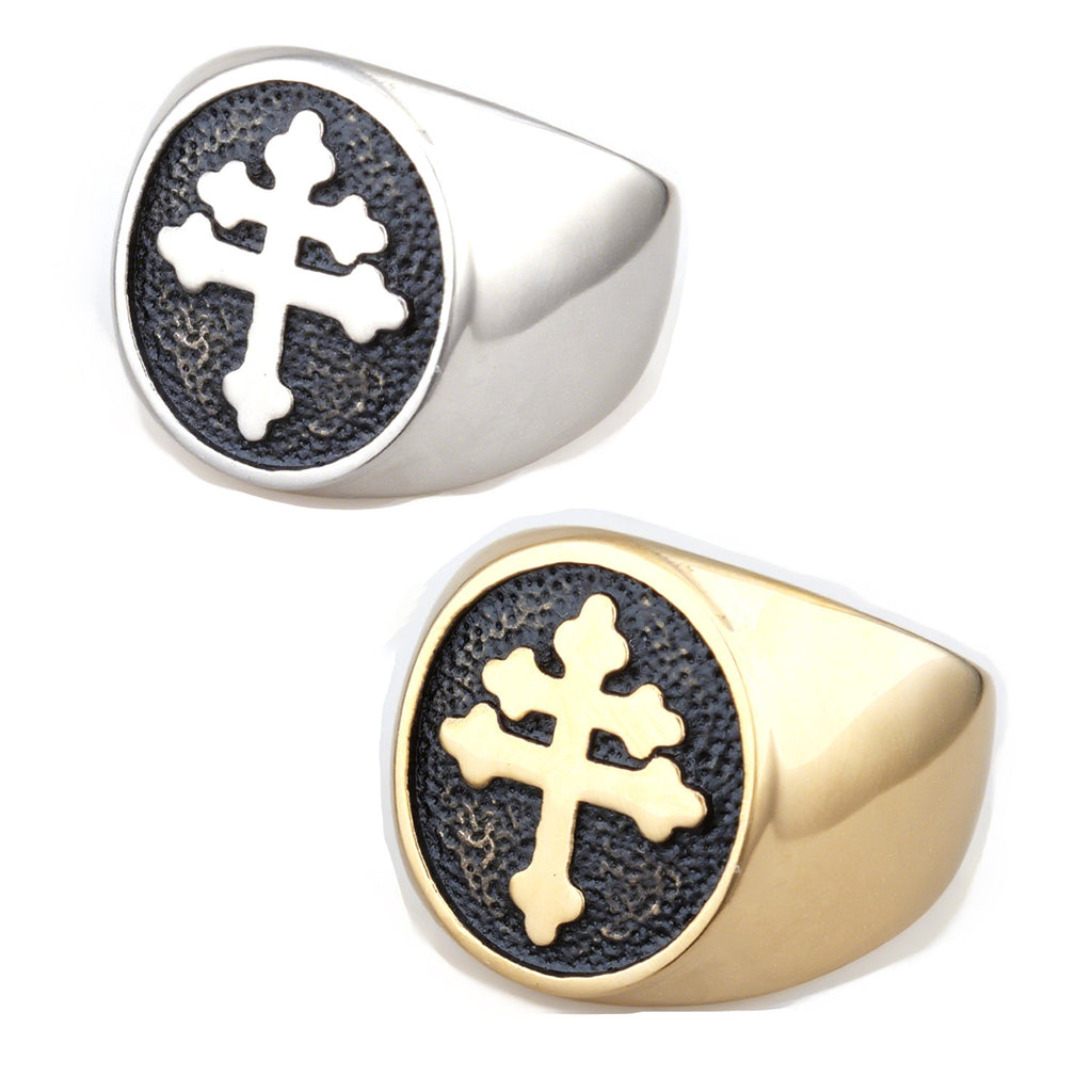 Cross stainless steel ring retro stainless steel ring