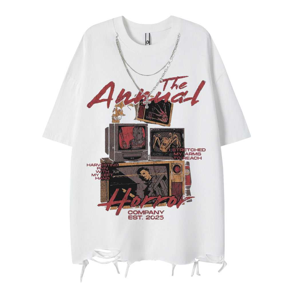 Old TV printed short sleeved shirt