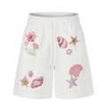 Shell Print Quick-Dry Shorts , Loose Fit Versatile Cool-Feeling Casual Five-Panel Pants