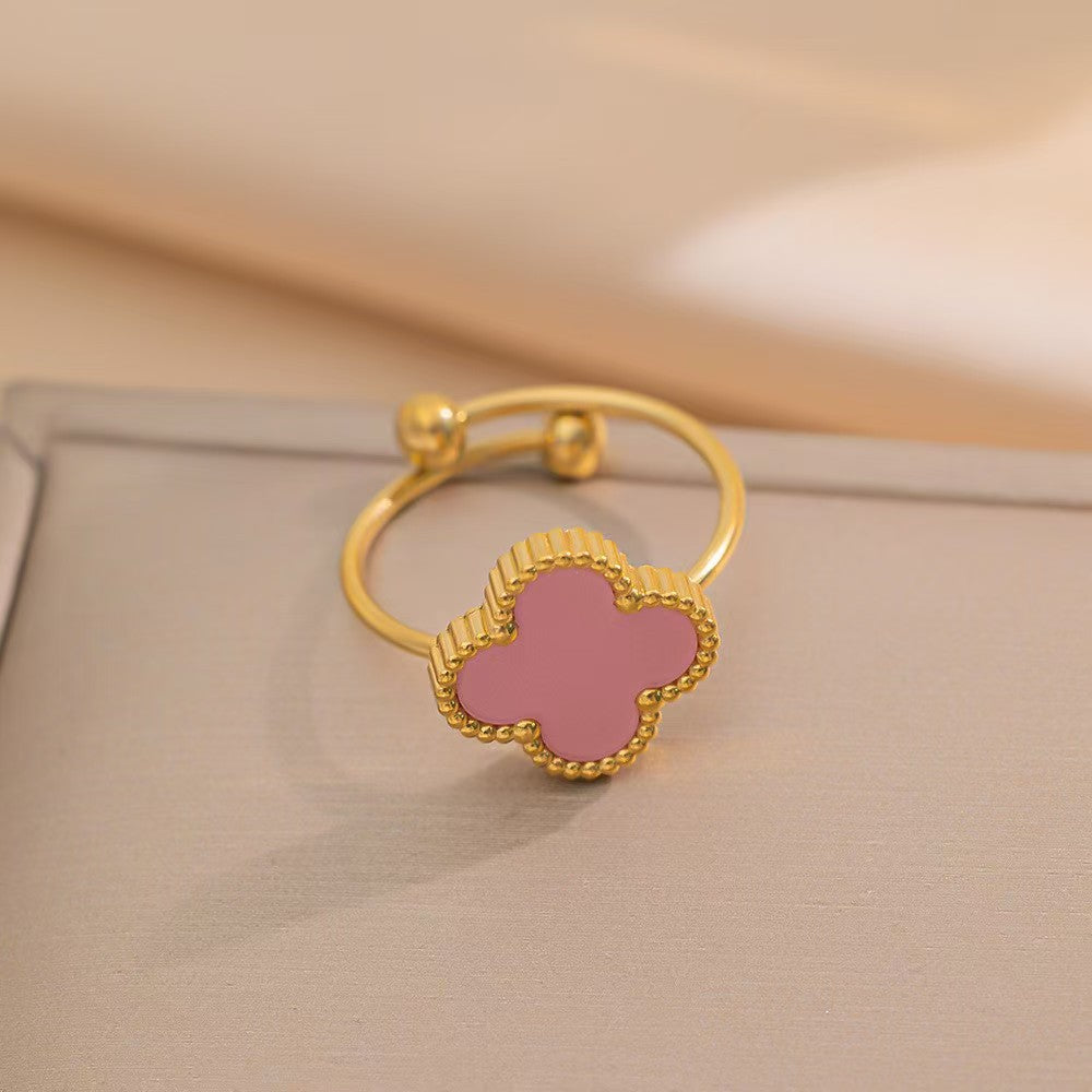 13mm double-sided clover set necklace bracelet women's set