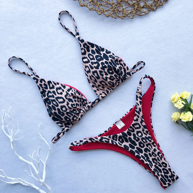 Leopard Print Bikini SwimSuit