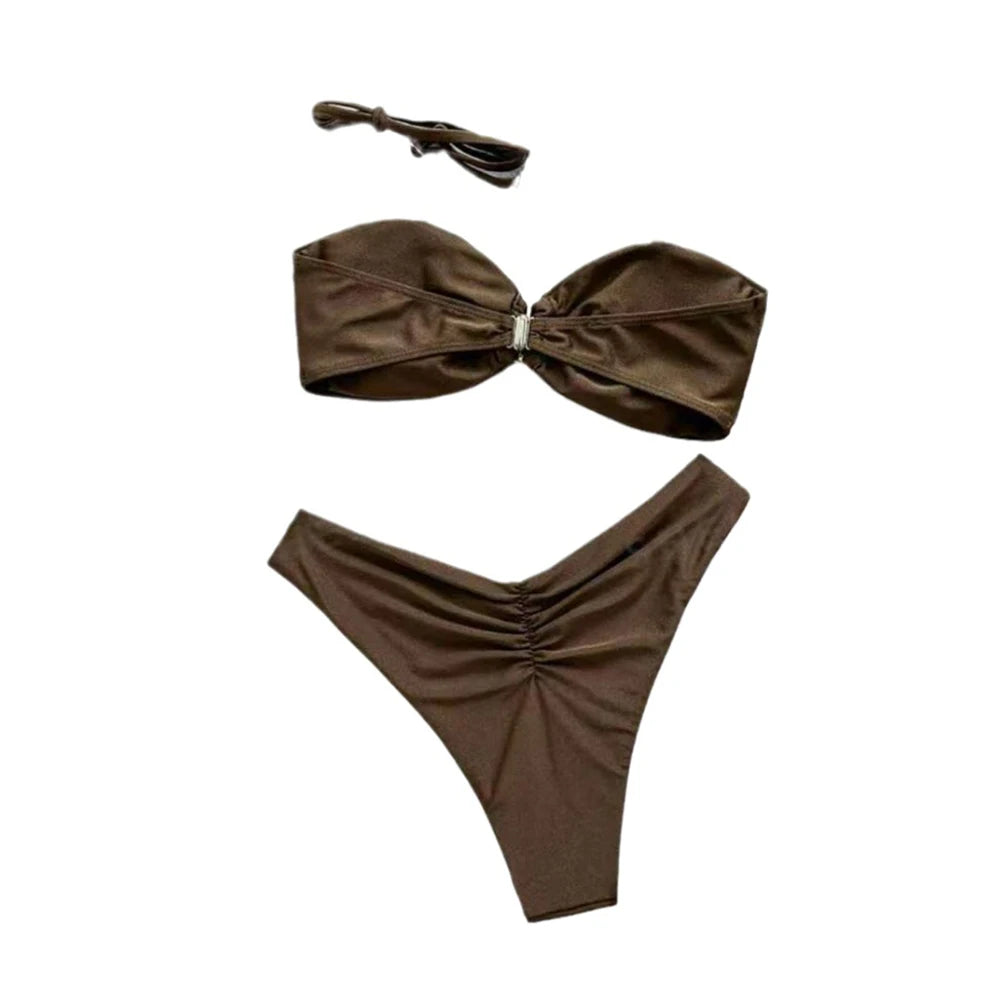 Elegant Off Shoulder Women’s Bikini Set