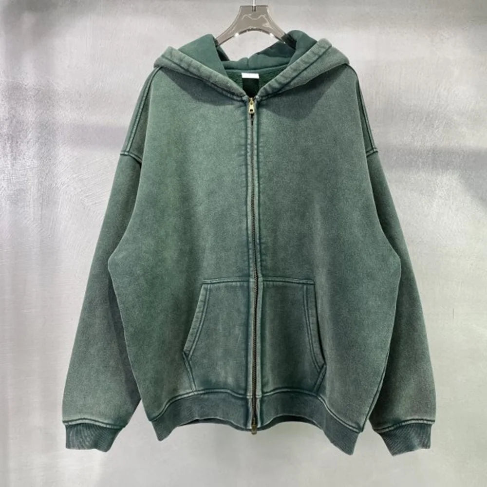 Color Washed Street Wear Styled Hoodie