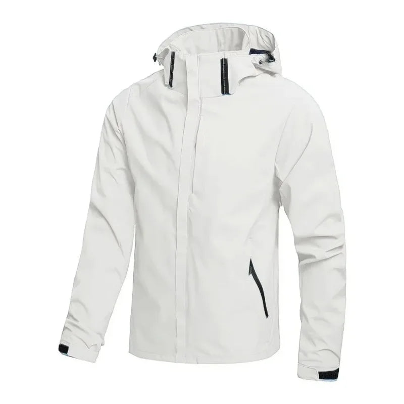 Men's Solid Outdoor Waterproof Raincoat