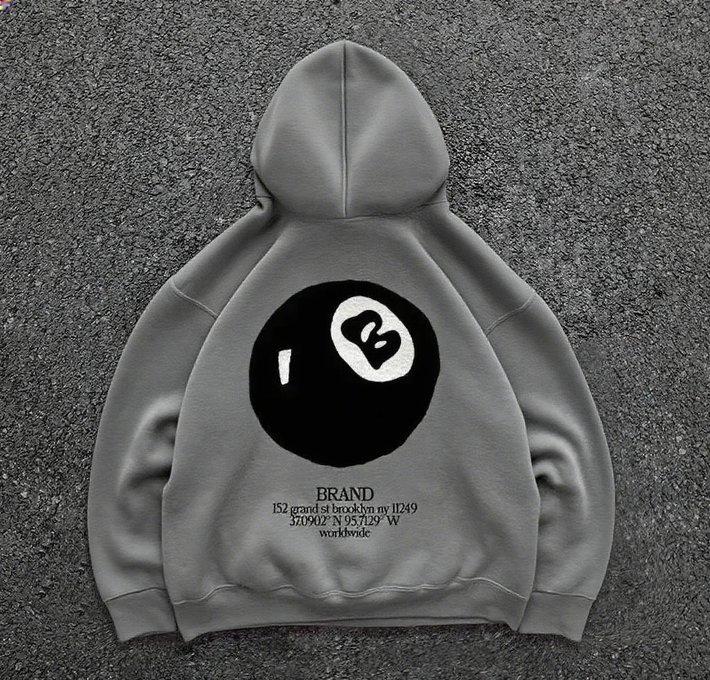 Retro 8-ball oversized hoodie