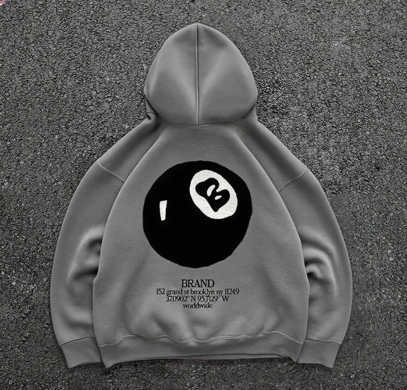 Retro 8-ball oversized hoodie