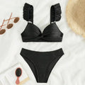 Beautiful Black Ribbed Bikini - Two Piece Set