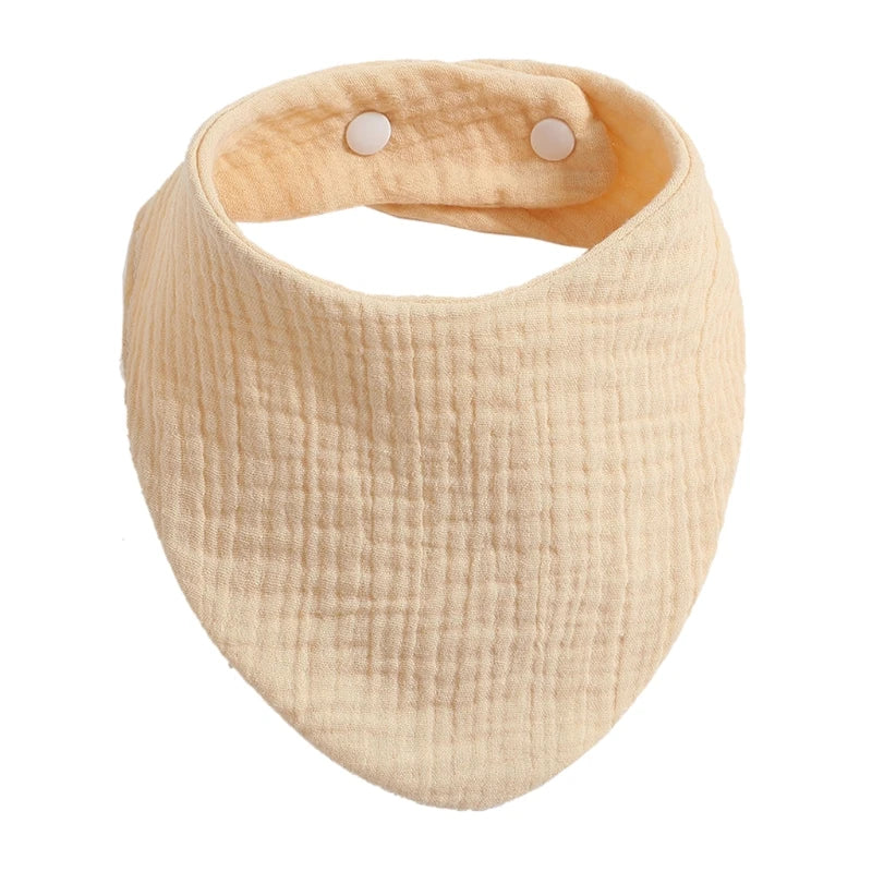Baby Bibs Organic Cotton Muslin Scarf Burp with for Triangle Gauze Water Absorb Bandana for Boys Girls