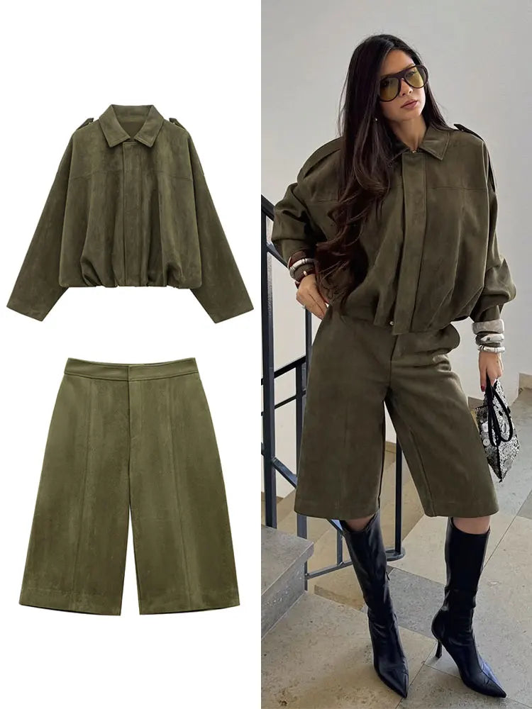 Women's Suede 2PCS Set