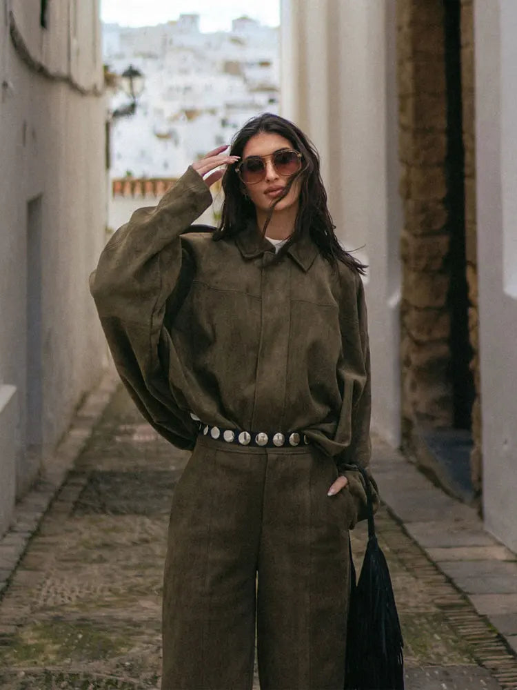 Women's Suede 2PCS Set