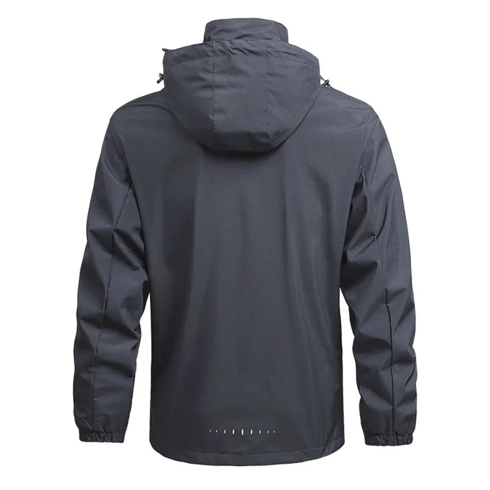 Men's Solid Outdoor Waterproof Raincoat