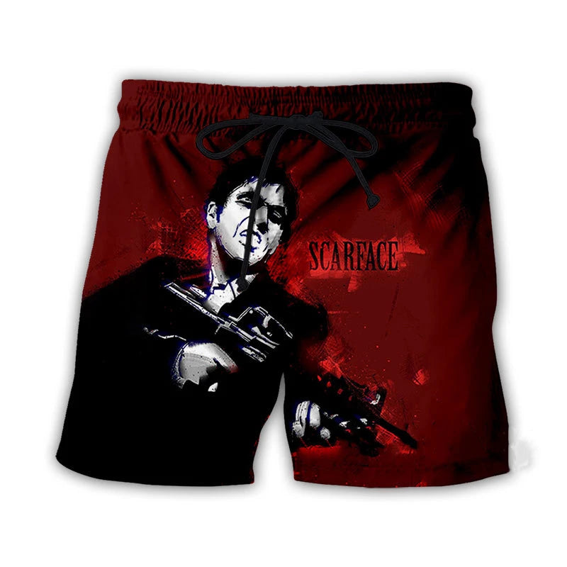 Scarface Classic Movie 3D Print Beach Shorts Men Women Fashion Oversized Surfing Board Sport Pants Swimsuits Trunks Kid Clothing
