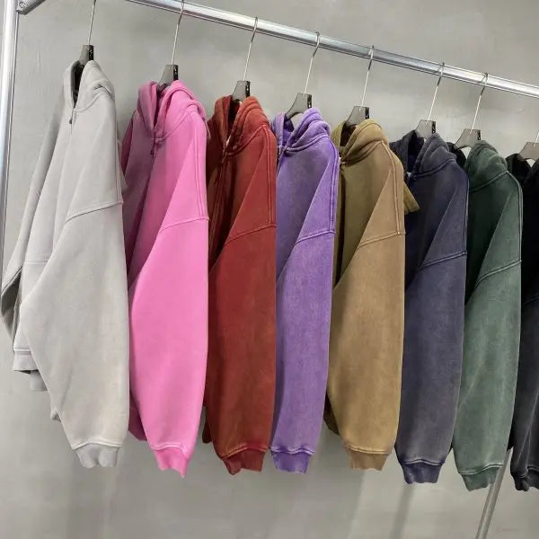 Color Washed Street Wear Styled Hoodie