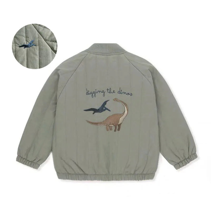 Toddler Baby Boy Girl Jackets Spring Autumn Long Sleeve Embroidery Fleece Cotton Kids Coats Outerwear Children Clothing