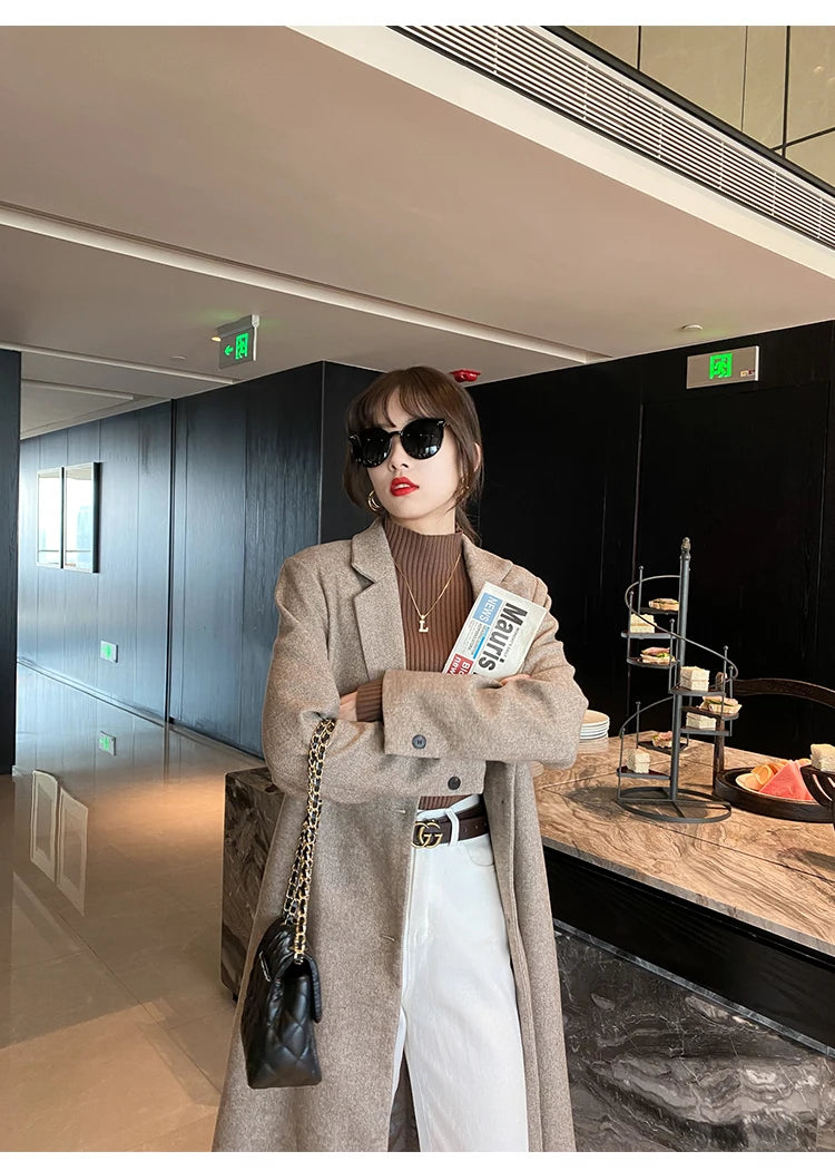 Winter Long Sleeve Mock Neck Knitted Women Sweater Pullover Slim Knit Sweater Women Tops Blusas Mujer De Moda 2024 Blusa J995