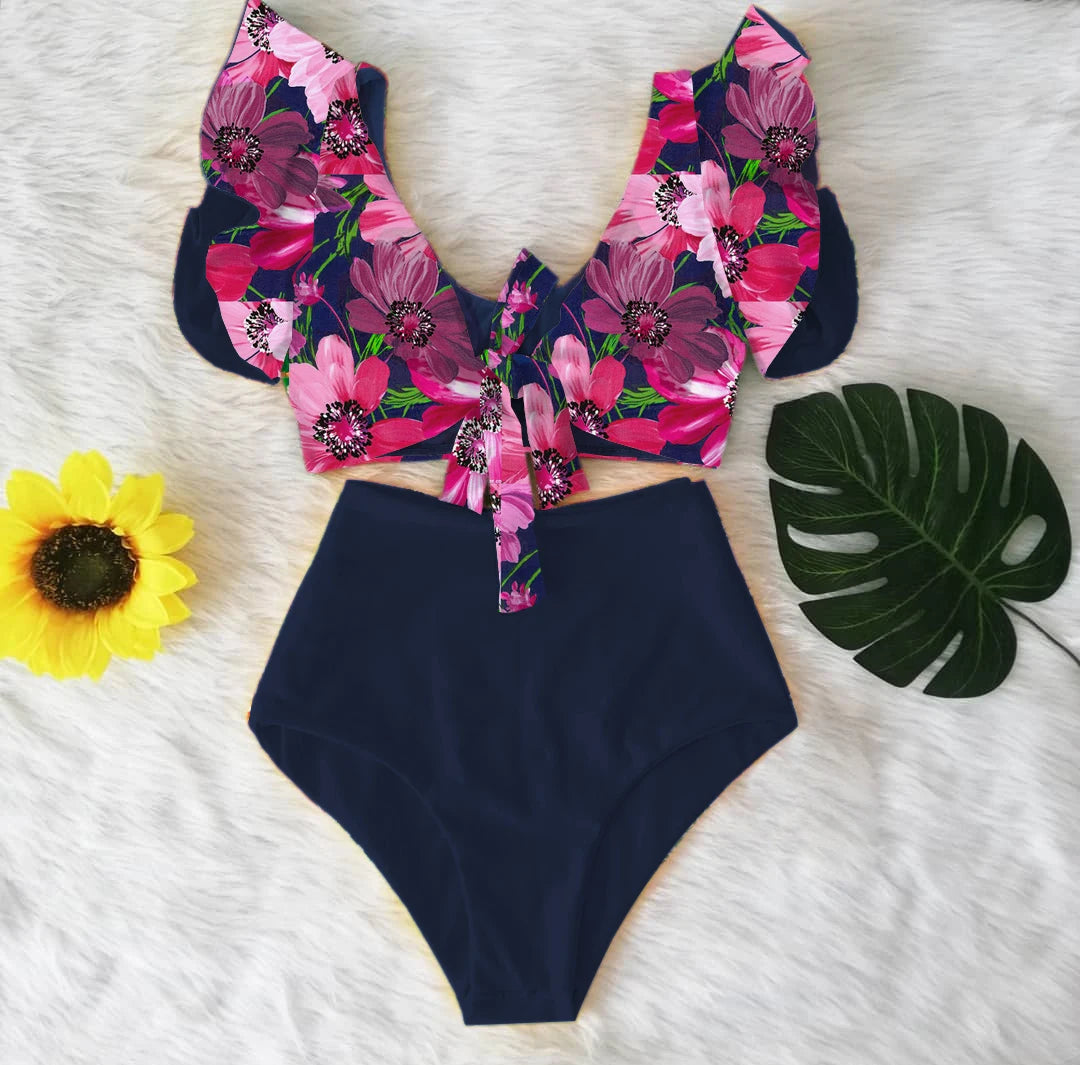 High Waist Ruffled Sexy Bikini Set