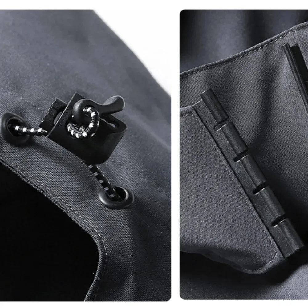 Men's Solid Outdoor Waterproof Raincoat