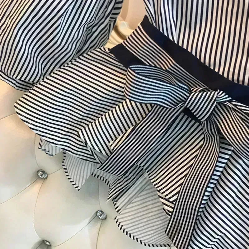 Women's Striped V-Neck Shirt