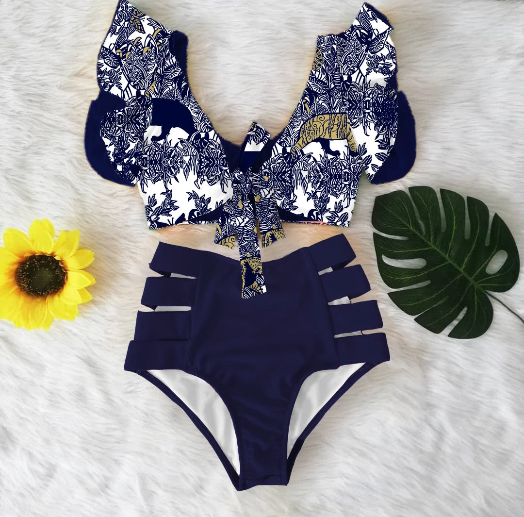 High Waist Ruffled Sexy Bikini Set