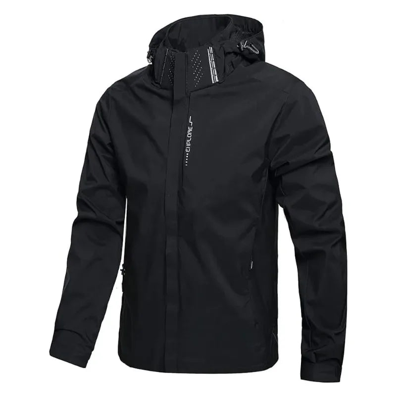 Men's Solid Outdoor Waterproof Raincoat