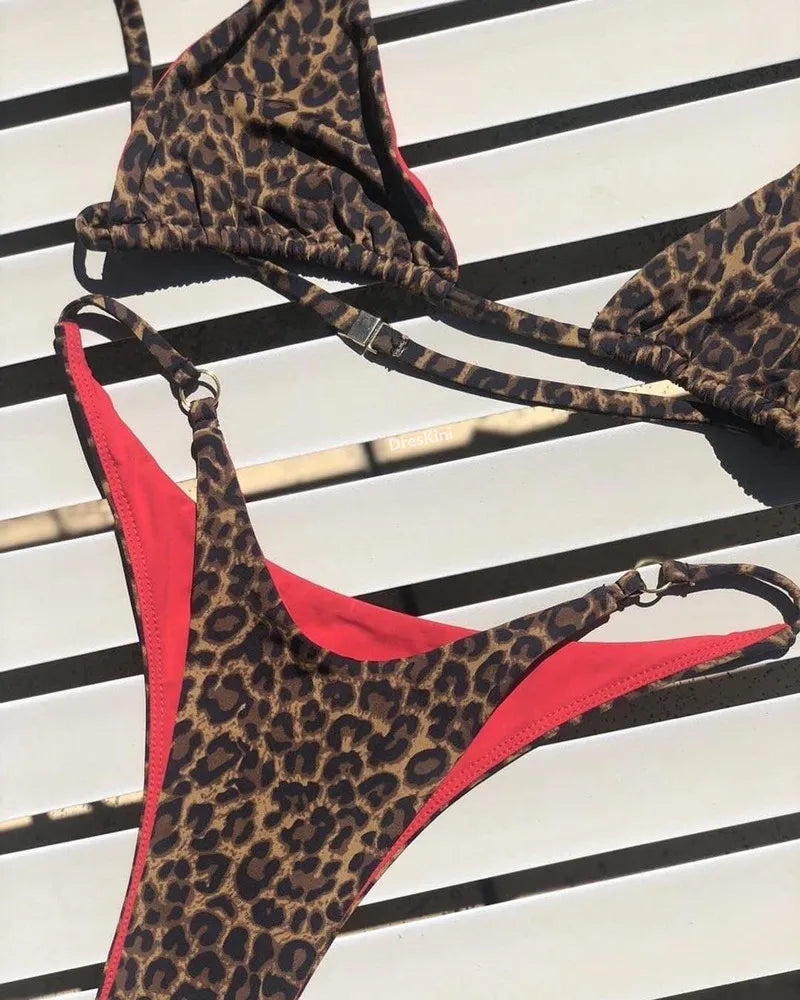 Leopard Print Bikini SwimSuit