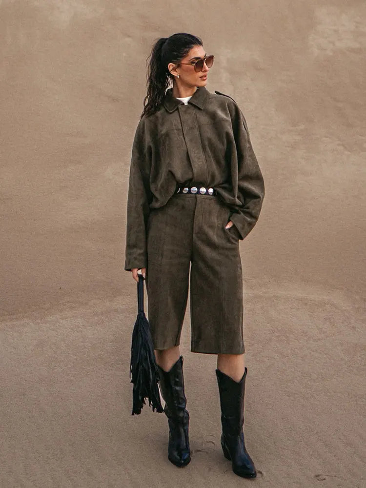 Women's Suede 2PCS Set