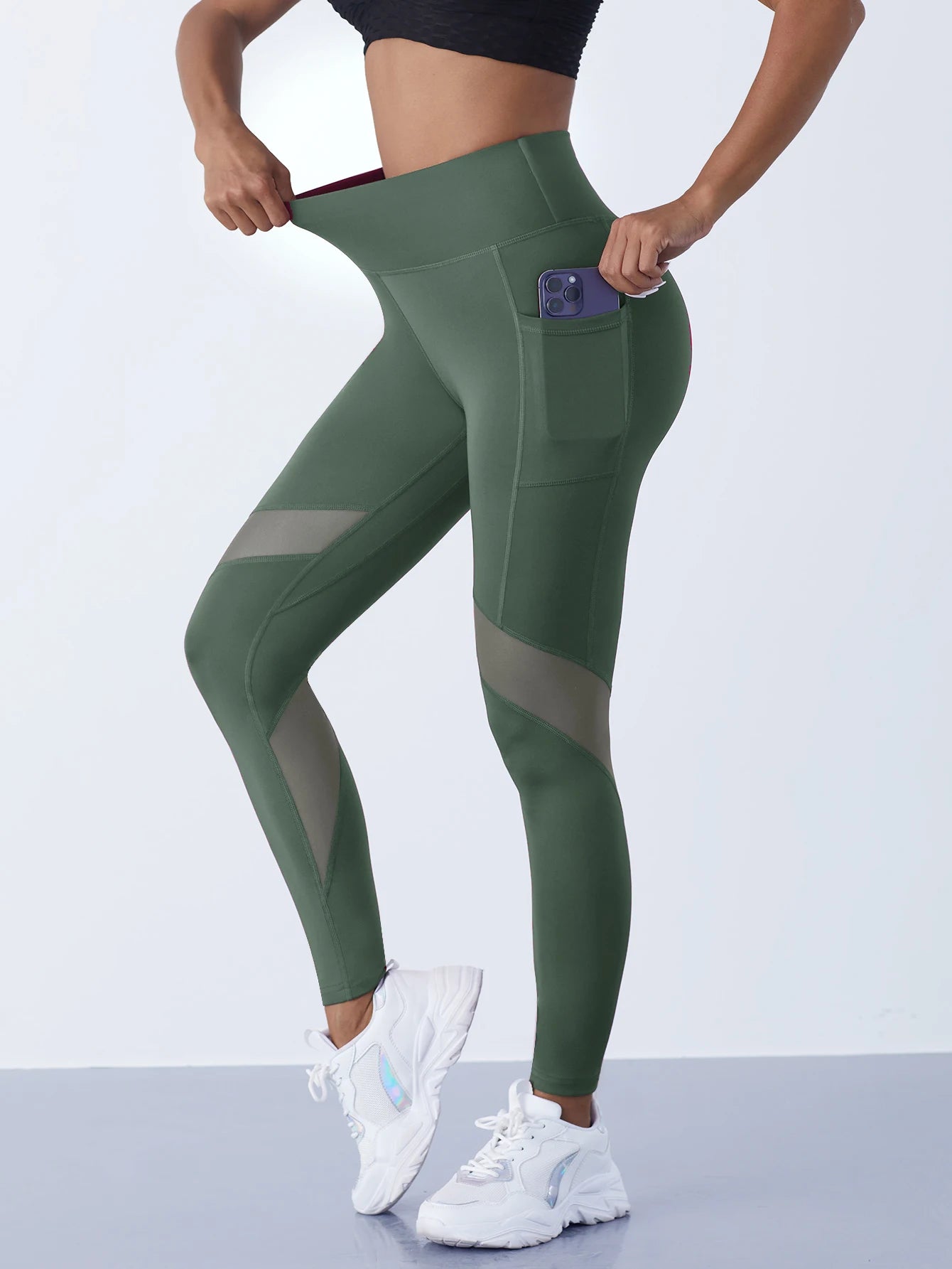 1PCS Women's Mesh Yoga Pants