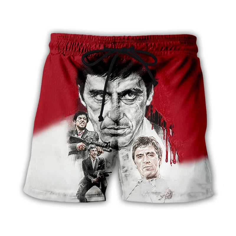 Scarface Classic Movie 3D Print Beach Shorts Men Women Fashion Oversized Surfing Board Sport Pants Swimsuits Trunks Kid Clothing