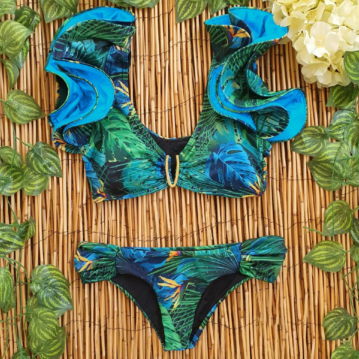 High Waist Ruffled Sexy Bikini Set