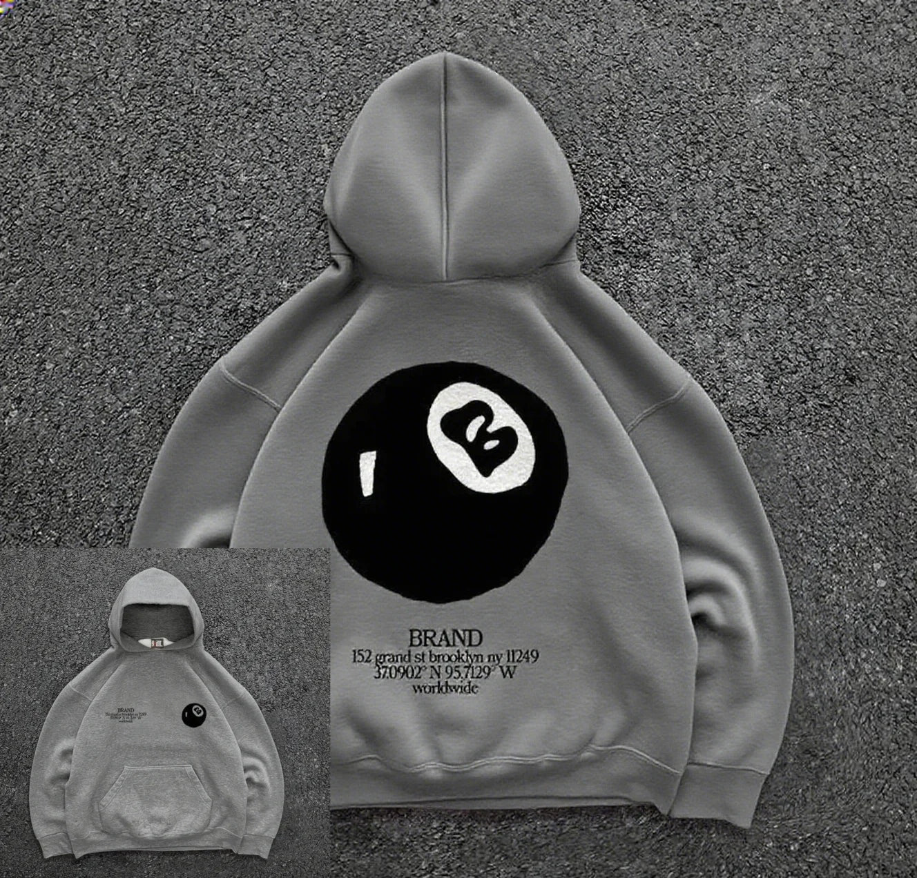 Retro 8-ball oversized hoodie