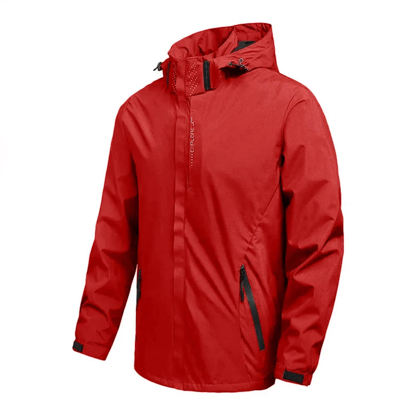 Men's Solid Outdoor Waterproof Raincoat