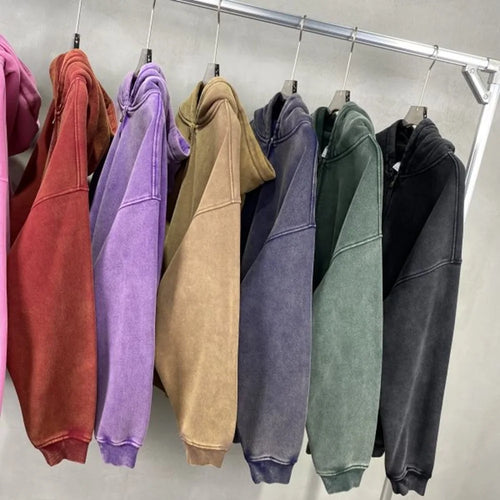 Color Washed Street Wear Styled Hoodie