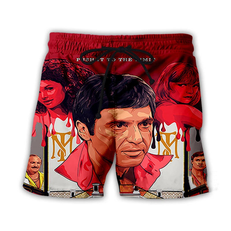 Scarface Classic Movie 3D Print Beach Shorts Men Women Fashion Oversized Surfing Board Sport Pants Swimsuits Trunks Kid Clothing