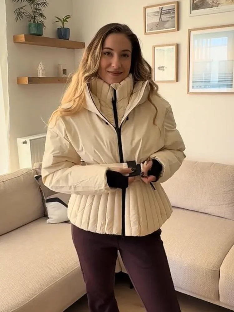 Women's Chic White Hooded Jumpsuit
