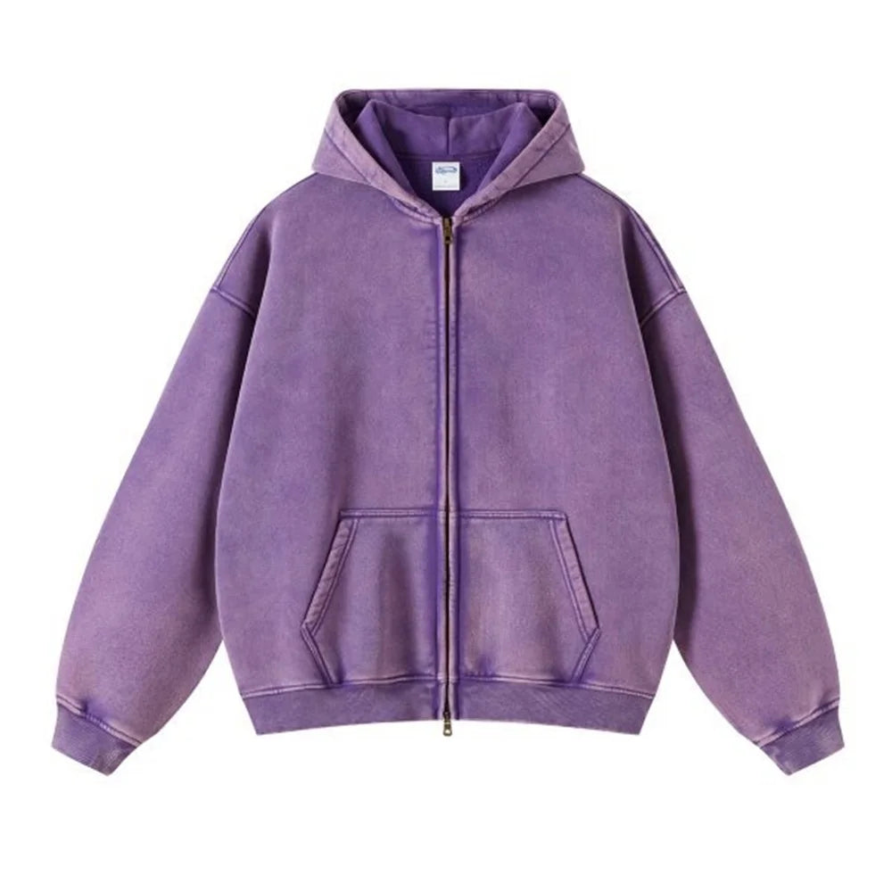 Color Washed Street Wear Styled Hoodie
