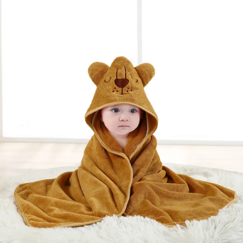 Infant Swaddle Blanket Wrap Baby Bath Towel Kids Bathrobe Fleece Blanket Warm Sleeping Swaddle Wrap for New Born Boys Girls