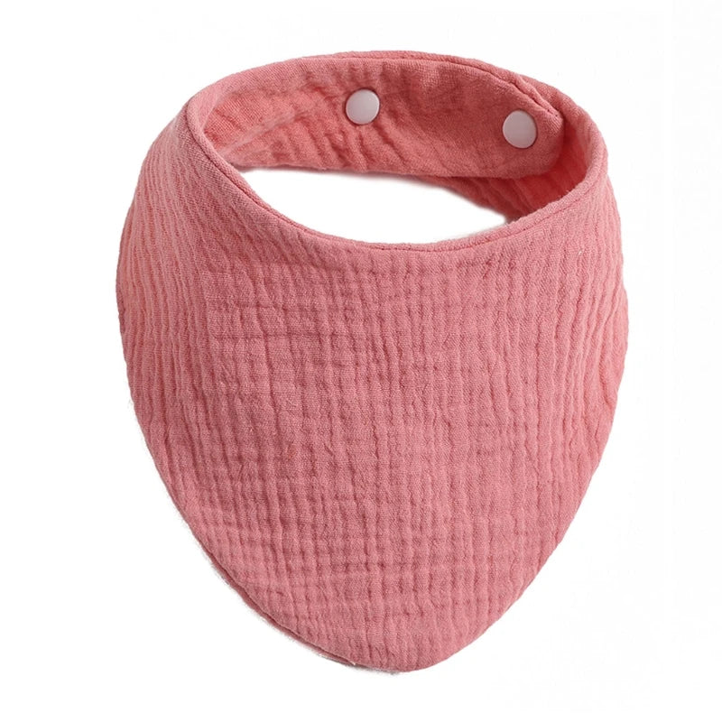 Baby Bibs Organic Cotton Muslin Scarf Burp with for Triangle Gauze Water Absorb Bandana for Boys Girls