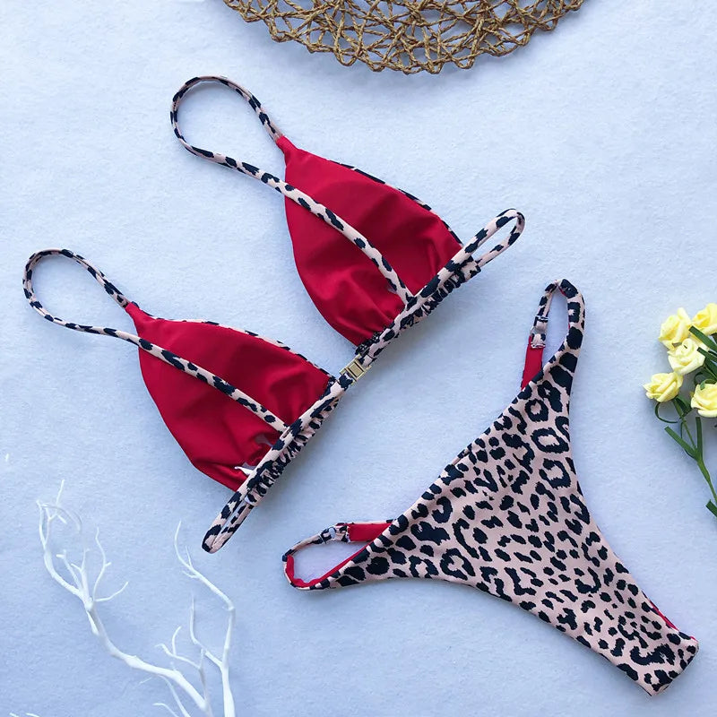 Leopard Print Bikini SwimSuit