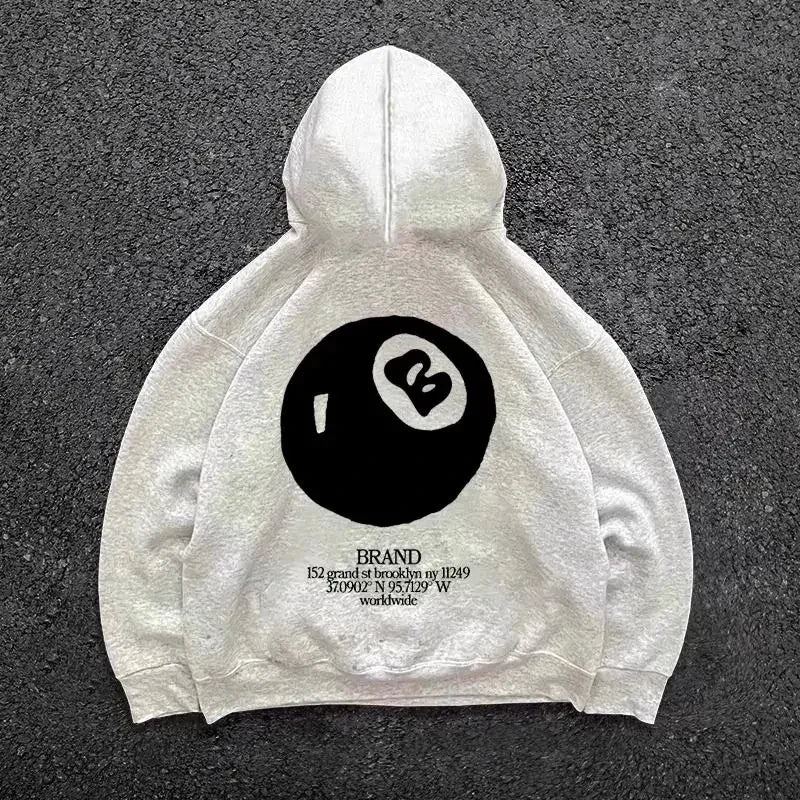 Retro 8-ball oversized hoodie