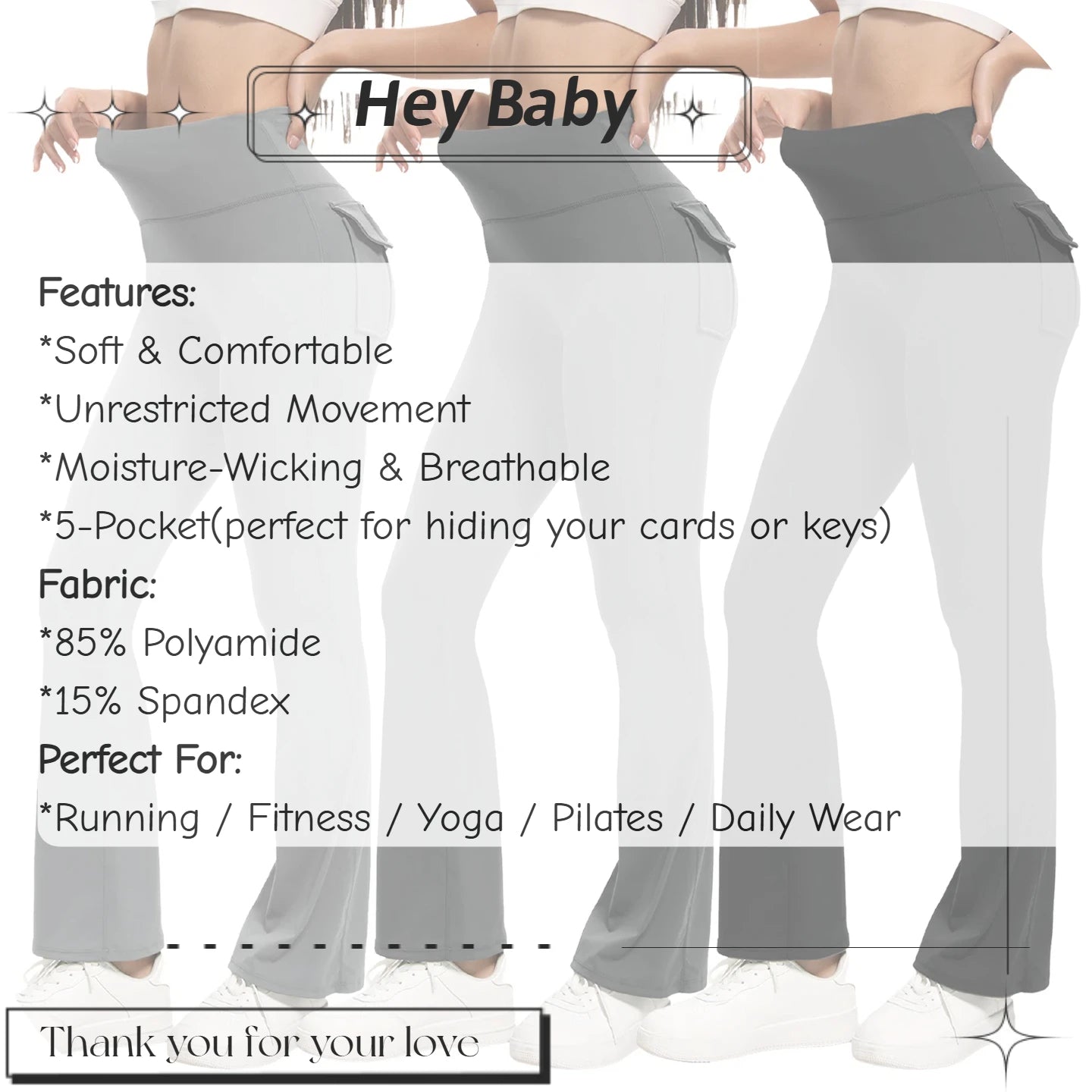 Women's High Waisted Flared Yoga Pants
