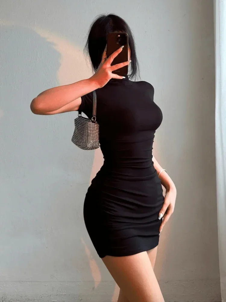 High Collar Mini Dress