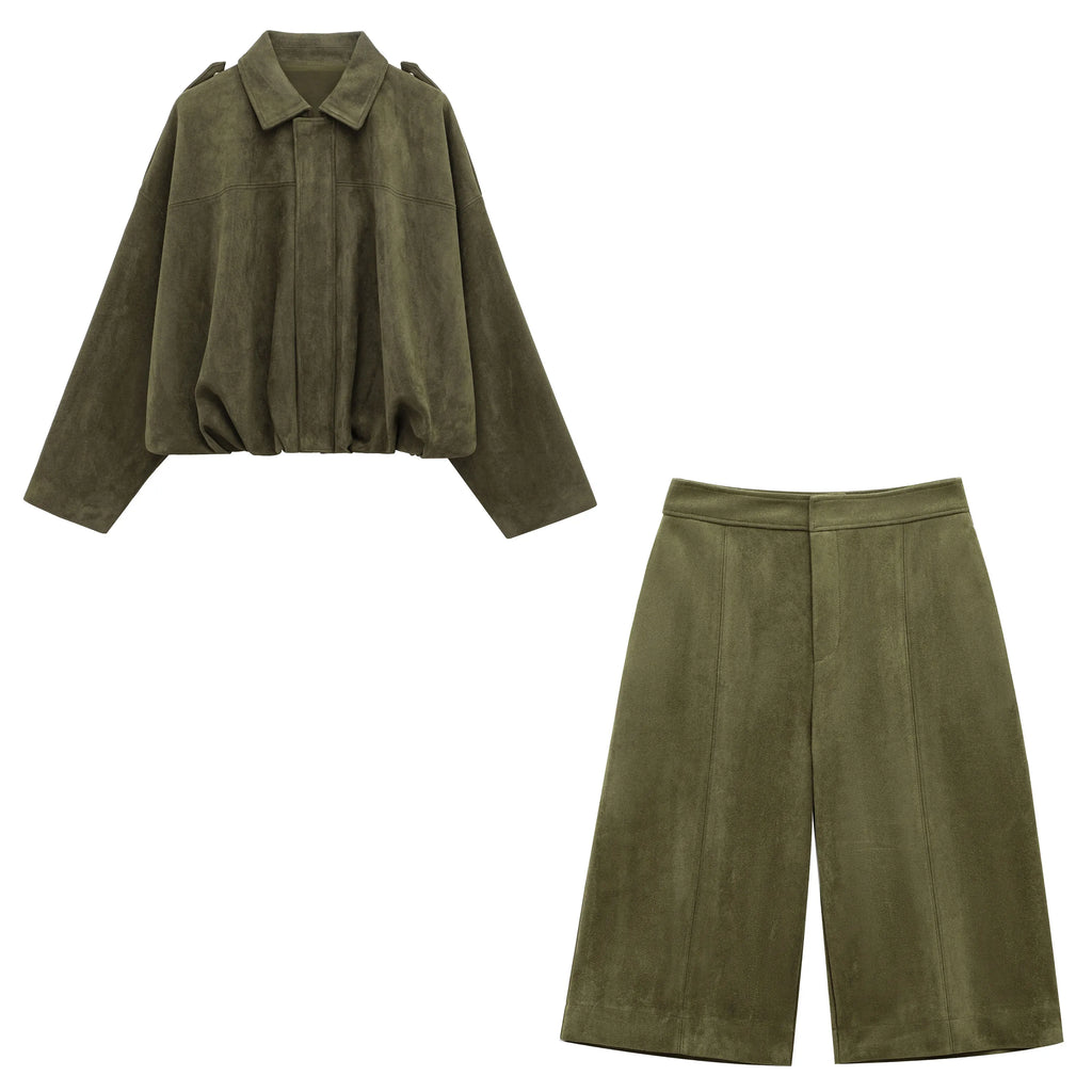 Women's Suede 2PCS Set