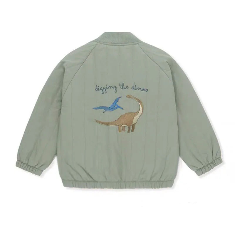 Toddler Baby Boy Girl Jackets Spring Autumn Long Sleeve Embroidery Fleece Cotton Kids Coats Outerwear Children Clothing