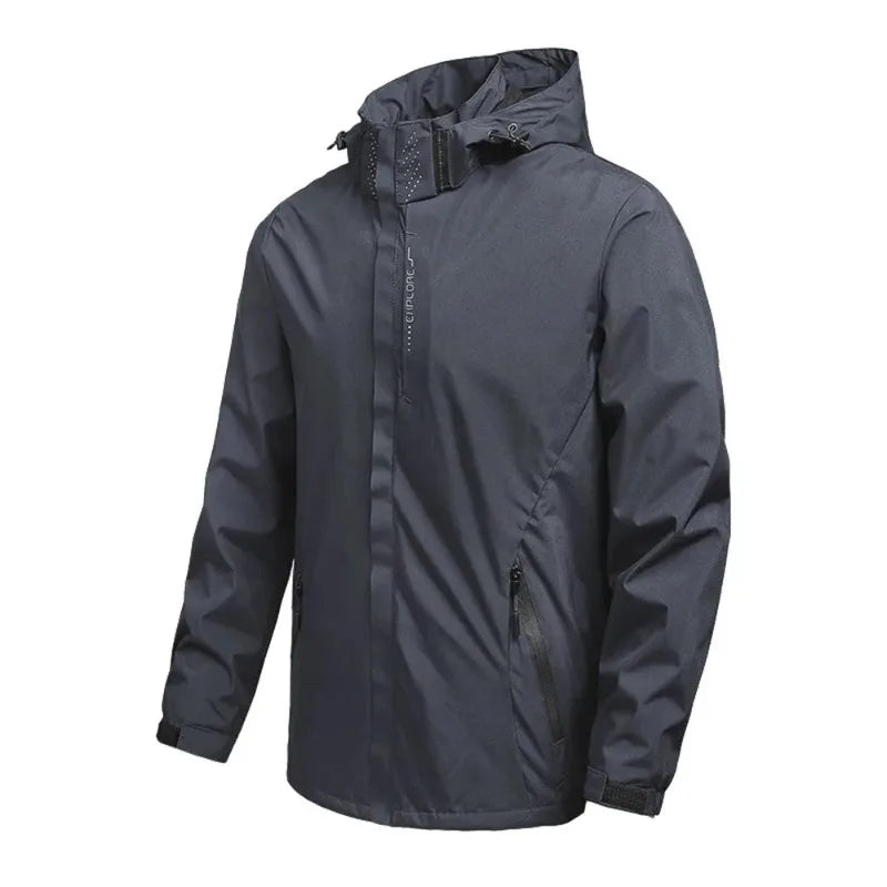 Men's Solid Outdoor Waterproof Raincoat