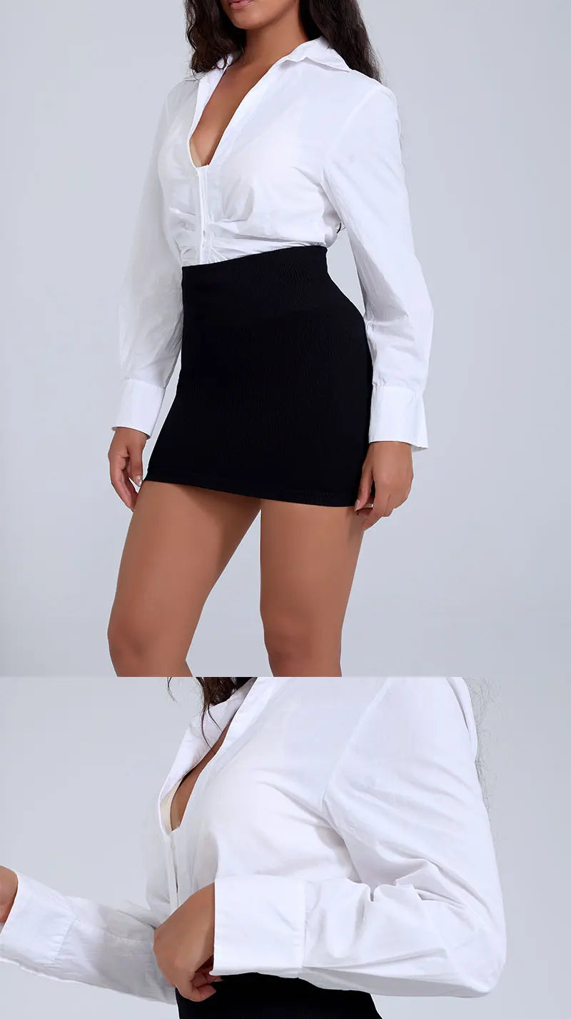 1Pcs Summer High Waist Elastic Mini Skirt