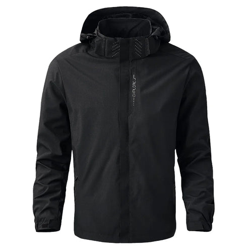 Men's Solid Outdoor Waterproof Raincoat